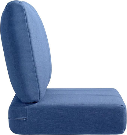 Luxury 24x24x6 Inch Kitty Outdoor Cushions - Water Resistant 1 Set Deat Seat Patio Furniture Cushion for Wicker Dining Rocking Swivel Chairs Loveseat Couch Sectional Sofa - Navy Blue