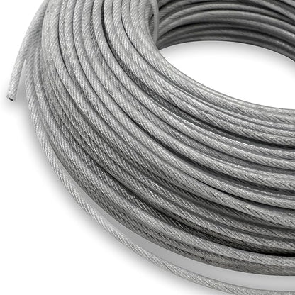 Grass Trimmer Line Nylon Steel 0.095'' 164ft/50m Round String Trimmer Spool Replacement, Steel Metal Core and Nylon Coating for Tough Weeds in Gardens and Lawns