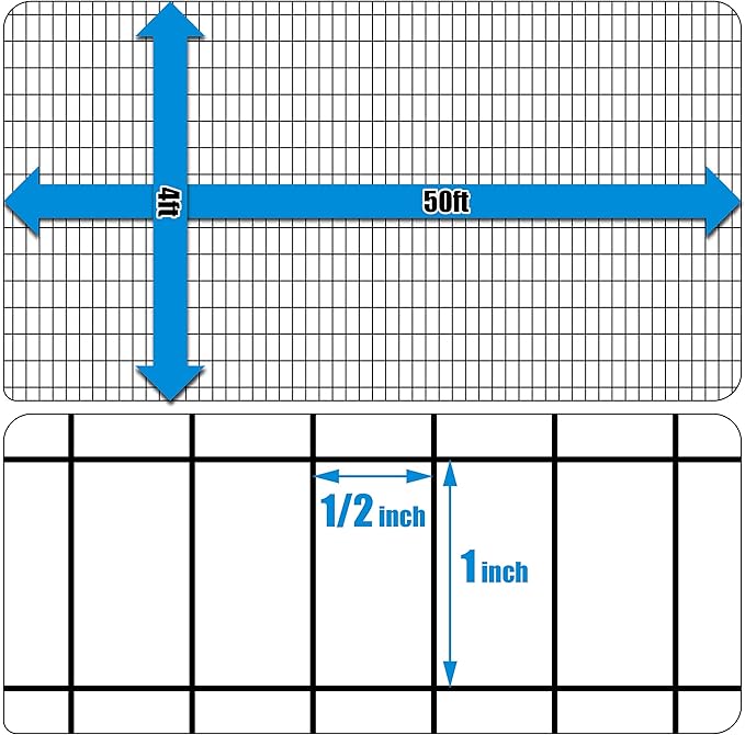 Fencer Wire 16 Gauge Black Vinyl Coated Welded Wire Mesh Size 0.5 inch by 1 inch (4 ft. x 50 ft.)