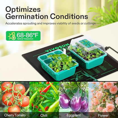 VIVOSUN Durable Waterproof Seedling Heat Mat 20" x 20.75" UL & MET-Certified Warm Hydroponic Heating Pad for Germination, Indoor Gardening, Greenhouse
