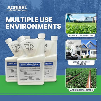 Bifenthrin Pro 7.9, Insect Control, Safe for Plants & Crops, Insecticide, Effective Against 125+ Insects, Includes 3-Pack of Agrisel Protective Gloves, 32 Ounces