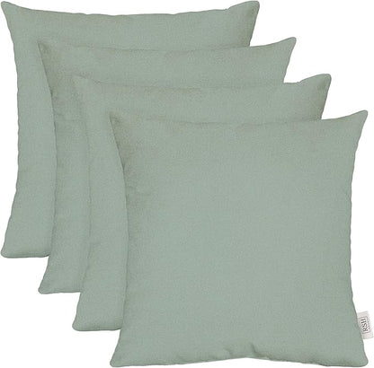 RSH DECOR: Sunbrella Square Throw Pillows Set of 4 | 20" x 20" | Water and Fade-Resistant Performance Fabric | Outdoor Pillow Covers with Down-Alternative Inserts | Made in USA (Cast Mist Green)