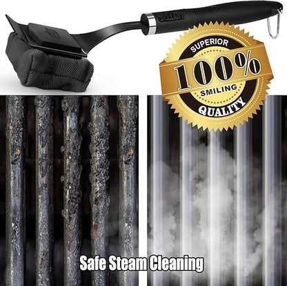 GRILLART Bristle Free Grill Brush Kit, Reinforced Outdoor Grill Brushes, Safe Cleaning Tools with Replaceable Heads, Grill Scraper BBQ Accessories, Men/Dad Gifts