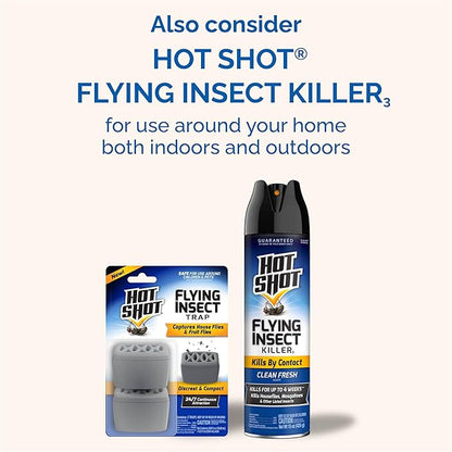 Hot Shot Flying Insect Killer, 15 Ounces, Aerosol Formula Kills Houseflies, Mosquitoes and Other Listed Flying Insects by Contact Indoors and Outdoors with Clean Fresh Scent, 3 Pack