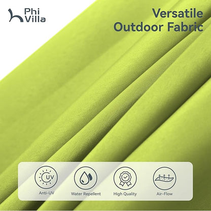 PHI VILLA 15ft Large Patio Umbrellas with Base, Outdoor Double-Sided Rectangle Market Umbrella for Pool Lawn Garden, Lime Green