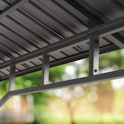 TOOLPORT Hardtop Gazebo 13x13 ft with Steel Roof - Approx. 3.54x3.54 in Aluminium Poles