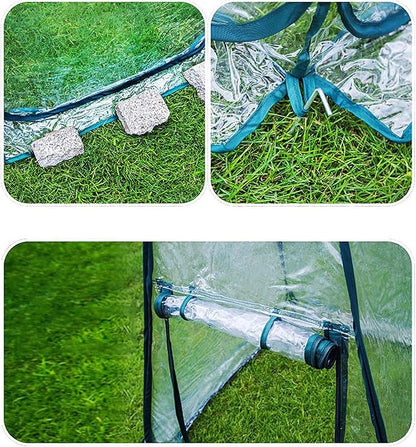Porayhut Pop Up Greenhouse Cover,Pack of 3 Pcs,Flower House Mini Gardening Plant Flower Sunshine Room Room,Backyard PVC Greenhouse Cover for Cold Frost Protector Gardening Plants