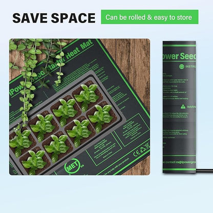 iPower 20" x 20" Seedling Heat Mat and LCD Digital Thermometer Combo, Warm Hydroponic Heating Pad for Germination, Indoor Gardening, Greenhouse, Black