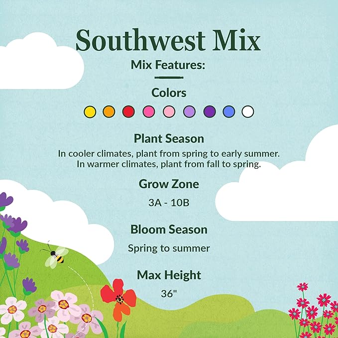 Ferry-Morse Southwest Mix Bulk Wildflower Seeds, 1lb
