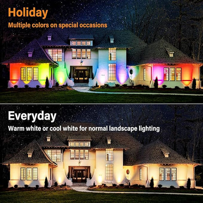 10W RGBW LED Landscape Lights Spot Lights Outdoor for Yard Garden Decor Spotlight, Landscape Lighting with 16 Color Changing and Remote IP68 Waterproof (10)