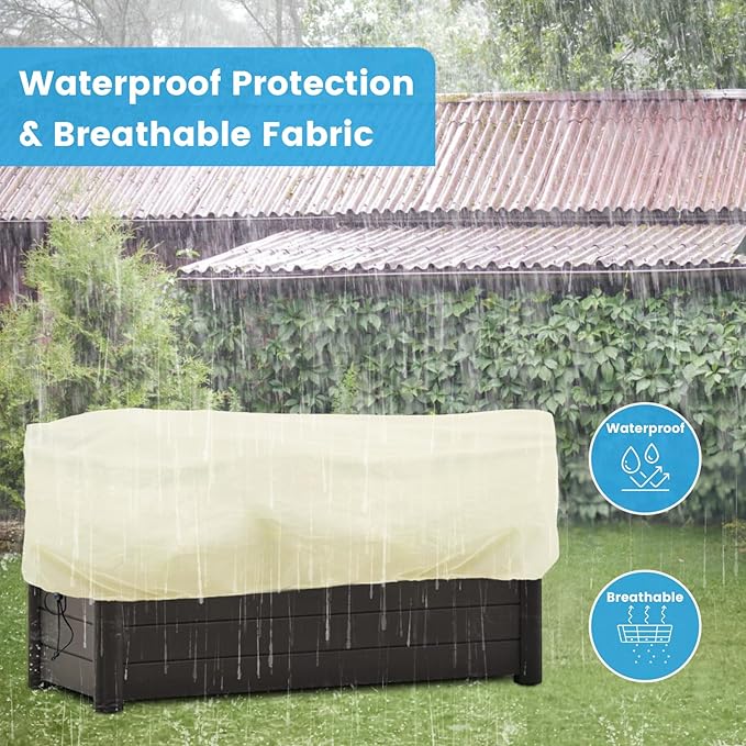 Bonviee 4 Packs Plant Covers Freeze Protection- Large Tree Covers Frost Protection Blankets for Plants, Reusable Shrub Jakets Covers for Winter, with Drawstring (43.3x17.7x15.7INCH /4 Pack)