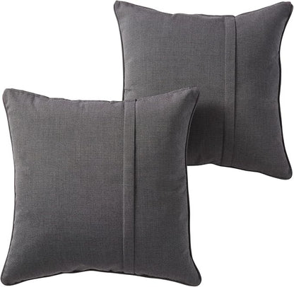 Greendale Home Fashions Sunbrella 20" Square Outdoor Throw Pillow with Removable Cover (Set of 2), Canvas Coal 2 Count
