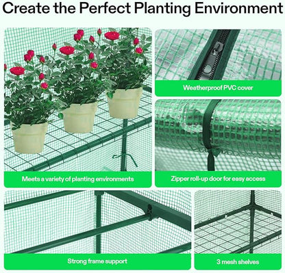 VIVOSUN 57 x 29 x 77-Inch Mini Walk-in Greenhouse with Windows, Shelves and Anchors, Plant Garden Hot House