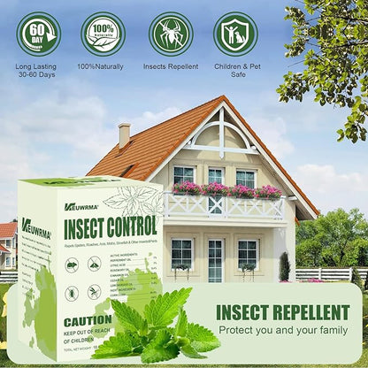 KEUWRMA Insect Control,Insect Repellent,Spider Repellent for House Indoor,Insect Repellent indooor,Bug Repellent,Repel Mosquito, Rodents, Roach, Ant, Bugs,Spider, Moths&Other Pest (12, Green)
