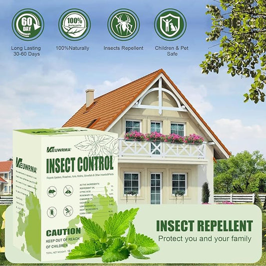 KEUWRMA Insect Control,Insect Repellent,Spider Repellent for House Indoor,Insect Repellent indooor,Bug Repellent,Repel Mosquito, Rodents, Roach, Ant, Bugs,Spider, Moths&Other Pest (12, Green)