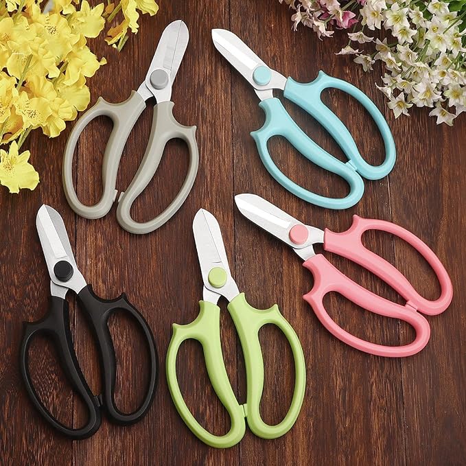 Gardening Scissor Blue Sharp Blade Alloy Steel Garden Shears for Cutting Flowers Trimming Plants of Yard Florist Rose Herb Hedge and Fruits Picking