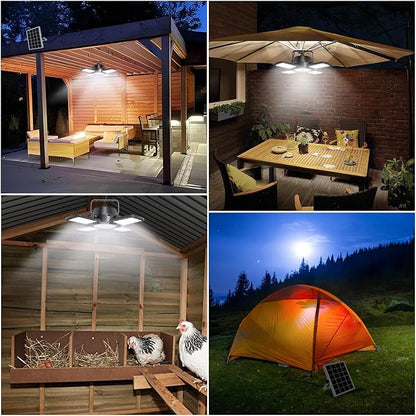 Aqonsie Solar Shed Light Outdoor Indoor, 176LED Solar Powered Motion Sensor Pendant Light Daytime Available, Solar Indoor Lights with 5 Lighting Modes & Remote for Shed Gazebo Barn Garage Home