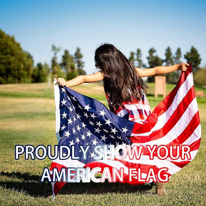 5x8 American Flag for Outside, Best Embroidered Stars And Sewn Stripes, 210D Heavy Duty Polyester, Suitable For Outdoor High Winds Areas (American flag 5x8 FT)