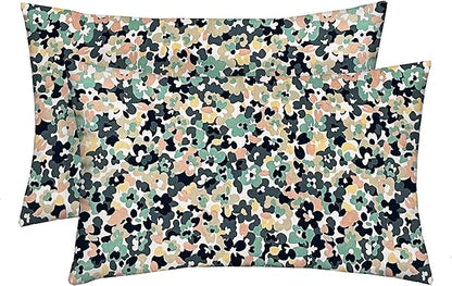 RSH DECOR: Lumbar Throw Pillows Set of 2 | 20” x 12" | All-Weather Spun Fabric | Water and Fade-Resistant | Outdoor Support Pillows for Patio Furniture | Cranston Greige Blue Floral