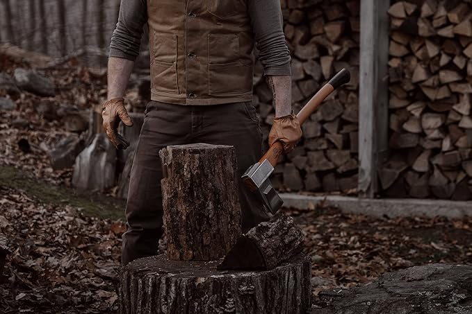 1844 Helko Werk Germany Vario Splitting Axe - German Made Midsize Splitter Axe for Splitting Wood and Splitting firewood - Head 4.5 lbs, Handle 30 in. (Medium Splitting Axe) #10059