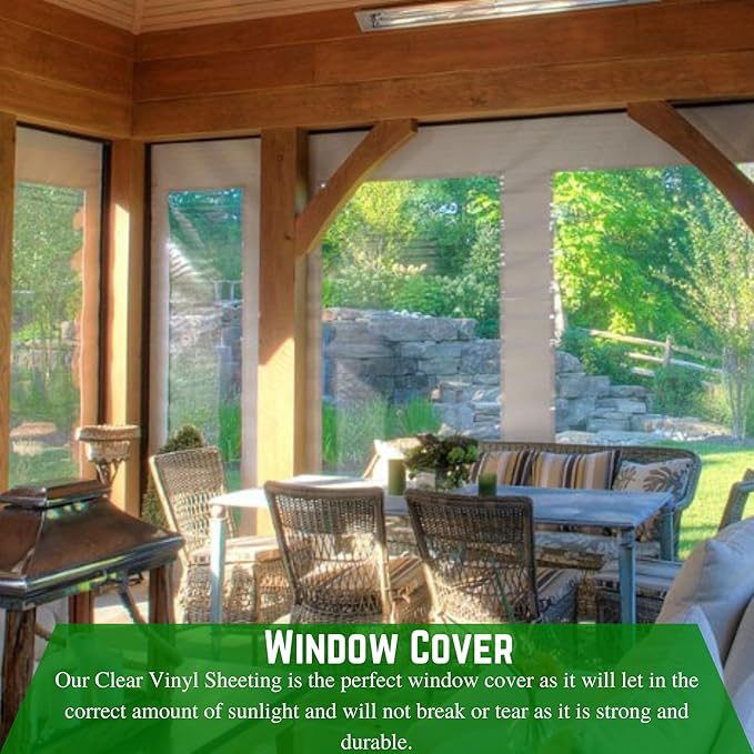Farm Plastic Supply - Window Covering - 15 Mil - Window Covering, Window Cover, Porch Cover, Porch Screen, Storm Window, Plastic Cover (4.5' x 45')