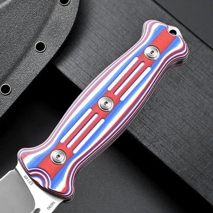 Eafengrow EF149 Fixed Blade Knife N690 Steel Blade Colorful G10 Handle Full Tang EDC Straight Knife for Hunting Camping Adventure