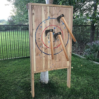 Throwing Axe, 18.9" Throwing Axes and Tomahawks with 1065 High Carbon Steel & Hickory Wooden Handle, Perfect for Axe Throwingg Game, Competition and Recreation, Gift for Men