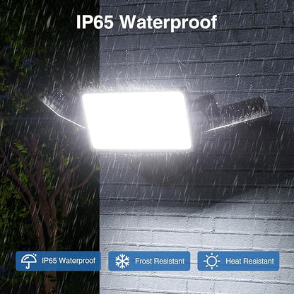 150W Flood Lights Outdoor Waterproof IP65, Exterior LED Floodlights with 3 Adjustable Heads, 15000LM Super Bright Security Lights Fixture, Outside Lights for House, Backyard 2 Pack