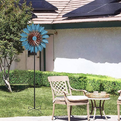 Garden Wind Spinners 360°, Outdoor Metal Windmill Yard Spinners Large 84 in Height 22 in Dia Dual Direction Dual Rotors Wind with Kinetic, Wind Spinner Outdoor Clearance for Yard and Garden Art Decor