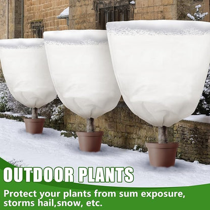 NNG 3PCS Winter Plant Covers Freeze Protection 39.4x39.4Inch Frost Blanket Shrub Covers with Zipper Drawstring Plant Protector Shrub Jacket Winter Tree Cover for Outdoor Plants, Shrub Potted Plants