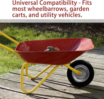 14.5" Wheelbarrow Tire, 3.50-8" Flat-free Solid Tire and Wheel with 3" -7" Centered Hub and 5/8" & 3/4"Bearings for Wheelbarrow Trolley Dolly Lawn Mover Go Kart Replacement (2-Pack)