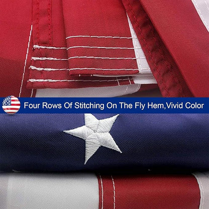 8x12 FT American Flag for Outside, Best Embroidered Stars and Sewn Stripes, 210D Heavy Duty Polyester, Suitable for Outdoor High Winds Areas (American flag 8x12 FT)