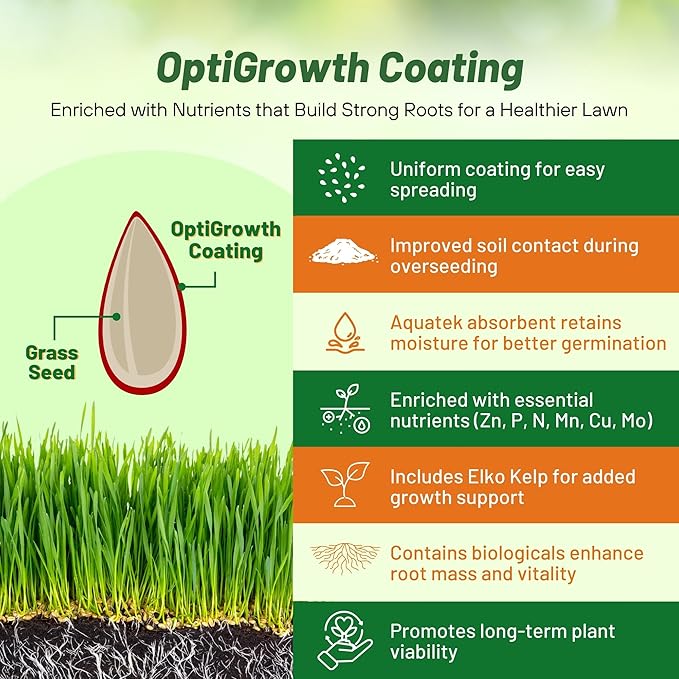 Outsidepride Combat Extreme Transition Zone Grass Seed Blend for Lawn 10 lbs - Fine, Medium Leaf Blades & Dense Turf for Sun, Shady & High Traffic Areas w/OptiGrowth Coating for Seed Enhancement
