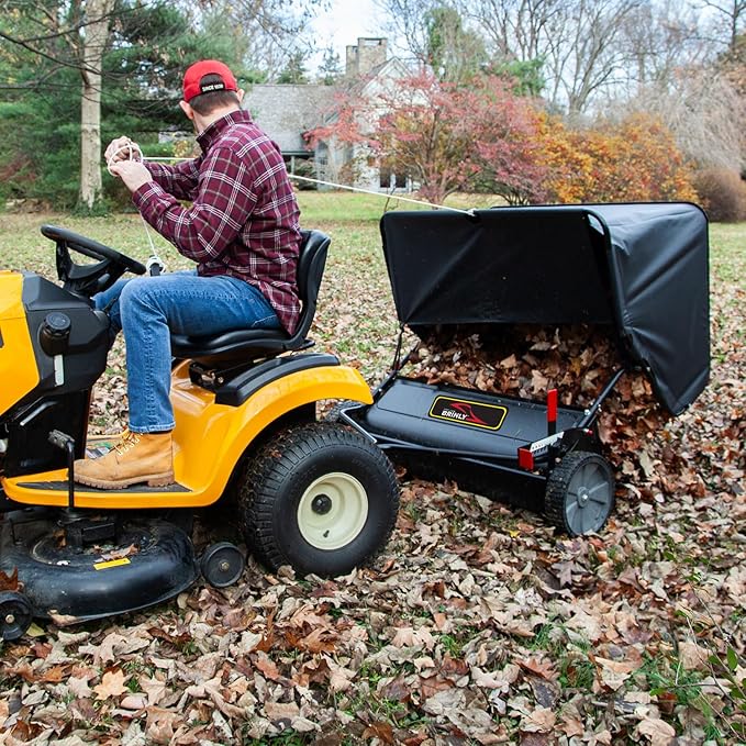 Brinly 42" Tow-Behind Lawn Sweeper in Hammered Finish with High-Velocity Brushes
