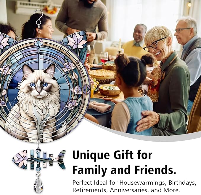 Ragdoll Cat Wind Spinner, Ragdoll Cat Wind Spinner Hanging for Yard and Garden