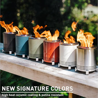 Solo Stove Mesa, 5.1 Inch Tabletop Fire Pit with Stand - Smokeless, Stainless Steel Fire Pit for Camping, Outdoor & Patio- Wood Burning or Pellet Fueled Portable Bonfire, 1.4lbs, Ash