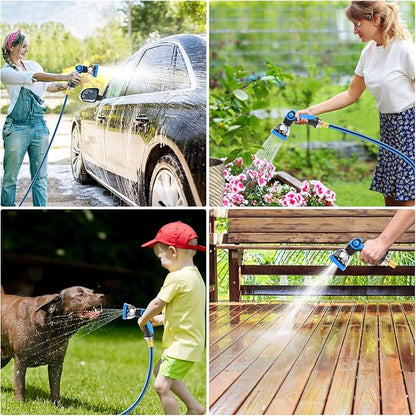 Retractable Garden Hose Reel, 1/2" x 100FT + 6.6FT Automatic Retractable Water Hose Reel Wall Mount, with 10- Function Sprayer Nozzle, Any Length Lock/Auto Rewind/180°Swivel