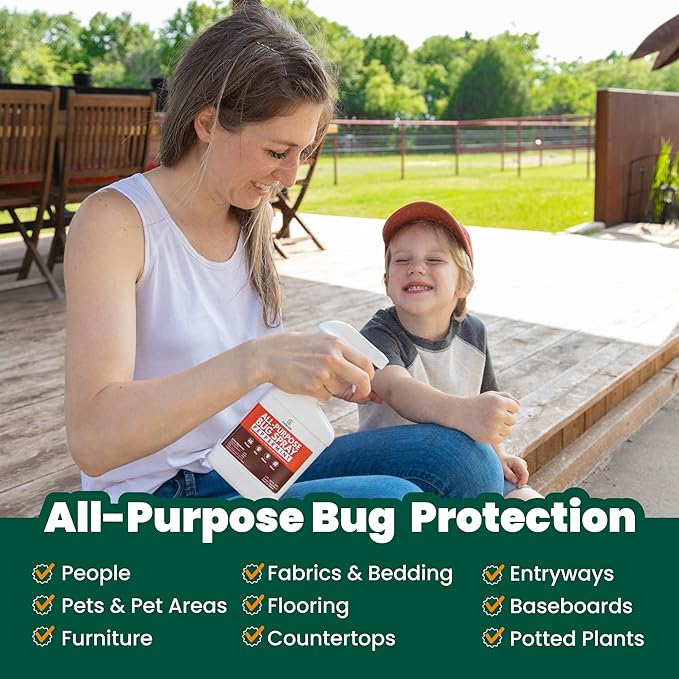 Cedarcide All-Purpose Bug Spray | Kill and Control Mosquitos, Fleas, Ticks, Ants | Made with Natural Essential Oils | Use on People, Pets & Kids (Peppermint, Quart (32 Oz.))