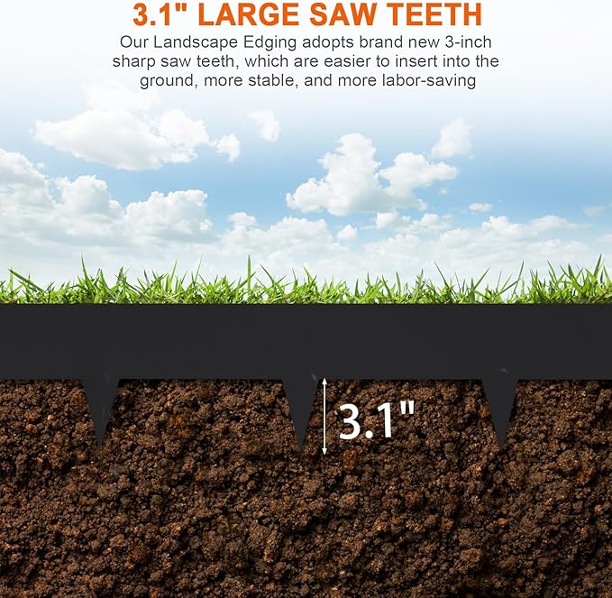 42" L X 7.9" H Metal Landscape Edging, 6 Pack Heavy Duty Galvanized Steel Garden Edging,42 Inch Garden Edging Border for Lawn, Pathway, Yard