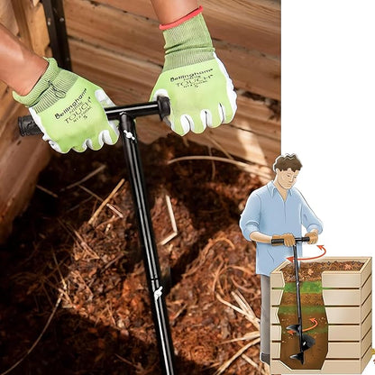 Compost Turning Tool Compost Stirring Tool,Compost Turning Bar 33.4inch,Manual Compost Aerator Tool Turner & Mixing Tool for Outdoor Compost Bin,Composting Accessories (Black-33.4IN)