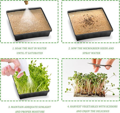 Tosnail 80 Pack 5 x 5 Inches Hemp Grow Mats, Jute Fiber Grow Mats, Sprouting Mat, Hemp Pads for Indoor Microgreens Growing, Wheatgrass Sprouts