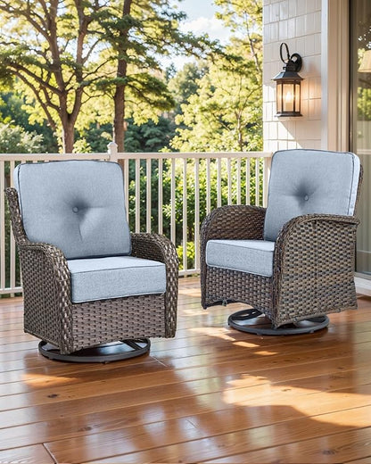 Luxury 22x24/22x25 6-Inch Outdoor Deep Seat Cushions Set of 6 - Comfortable Patio Zipper Chair Cushion for Wicker Wicker Rocking Swivel Chairs Loveseat Couch Sectional Sofa - Baby Blue