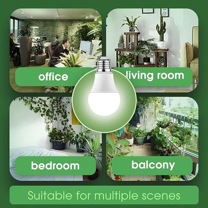 Briignite Full Spectrum LED Grow Light Bulb - A19 E26 Base, 11W (100W Equivalent) - for Indoor Plants, Seed Starting - 3 Pack