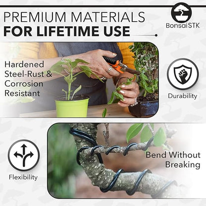 Bonsai Toolkit - Mini Garden Tools, Bonsai Wire Kit, Repotting Mat for Indoor Plants, Bonsai Tools, Succulent Tools, Bonsai Tree Kit Tools for Beginners, Bonsai Turntable, Transplanting Tool