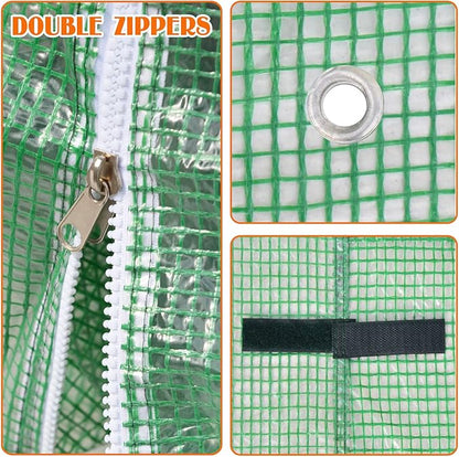 YardGrow Greenhouse Replacement Cover Larger Walk in Outdoor Plant Gardening Greenhouse (Frame Does NOT Included) (Green, 12'x7'x7')