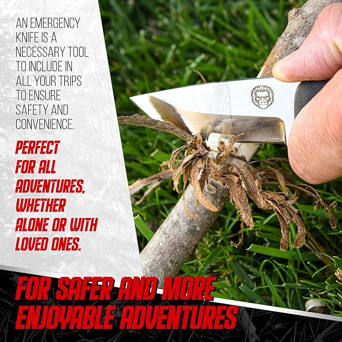 Redline Fixed Blade Hunting Knife with Ferro Rod and Sheath - Perfect for Outdoor Adventures - Holtzman's Gorilla Survival