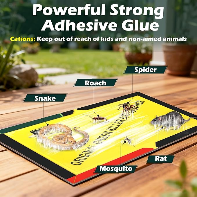 12 Pack Sticky Mouse Traps, Sticky Traps for Rats Mice Rodents Snakes No Touch Indoor Mouse Traps for Home Kitchen Garage Attic Basements, Easy to Set, Black