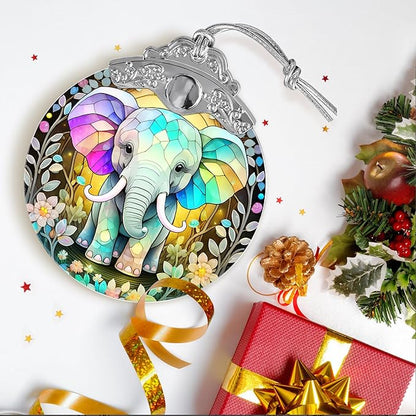 Stained Glass Suncatcher, Jocidea Elephant Ornament, Christmas Ornaments, Holidays Ornaments, Christmas Tree Decor, Elephant Decor for Home, Elephant Gifts