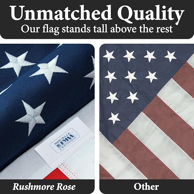 American Flags for Outside 4x6 -100% MADE IN THE USA,Indestructible Durable Outdoor Heavy Duty Spun Polyester US Flag United States Flags Sewn Stripes and Embroidered Stars,FMAA Certified,4th of July