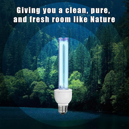BAIMNOCM 2 Pack UVC Light Bulb Ozone Free, UV Lamp 25 Watt, 254nm Weavelength UV-C lamp for Basement E26 Base 2 Count